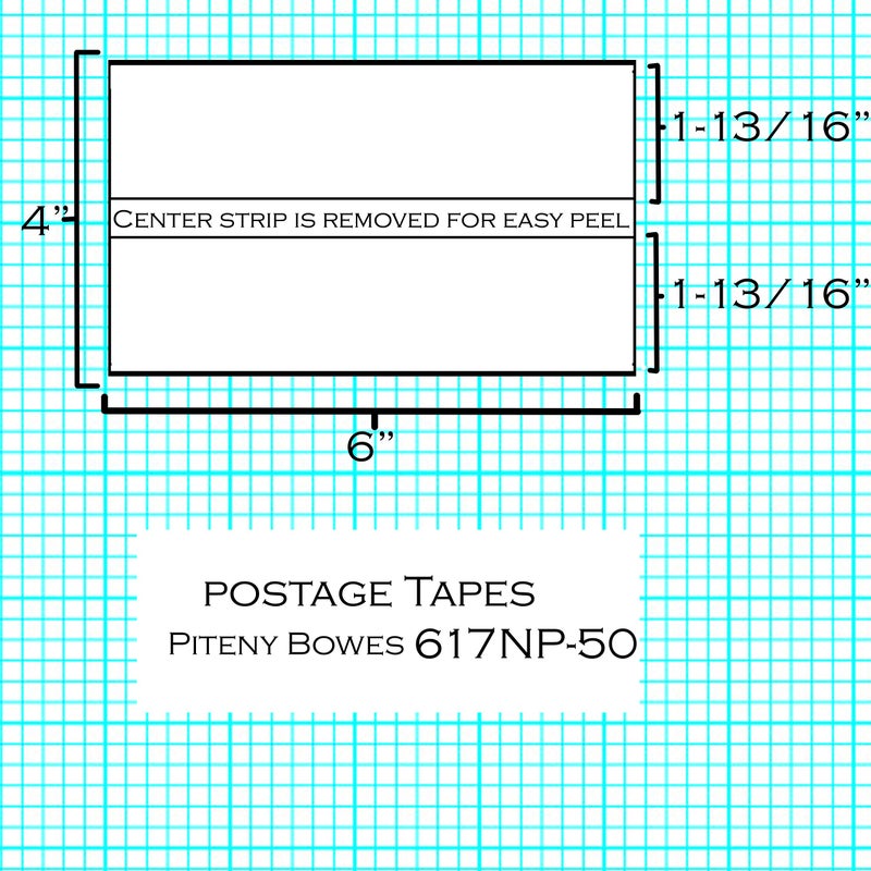 IDEALSEAL Preferred Postage Supplies Postage Meter Tape 6x4 Compatible Replacement for PB 612-0, 612-7, 612-9, 620-9, Neopost 7449704, PC2N, Hasler 9004080 50 Count - Image 3